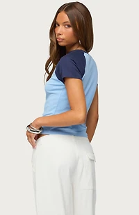 Edikted Uruguay Contrast Raglan T-Shirt