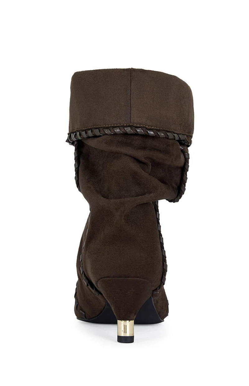 AZALEA WANG Women's Brown Wink Stiletto Booties