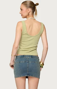 Edikted Yarah Keyhole Textured Ribbed Tank Top
