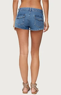 Edikted Olivera Lace Up Denim Mini Skort