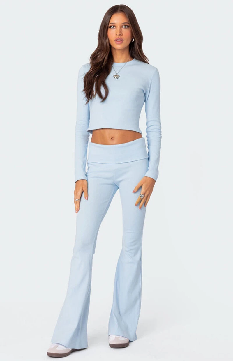 Edikted Coffee Break Ribbed Long Sleeve Top