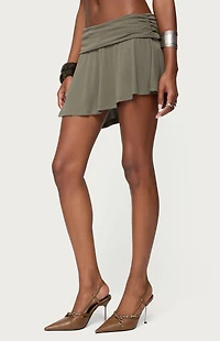Edikted Janah Asymmetric Fold Over Mini Skort