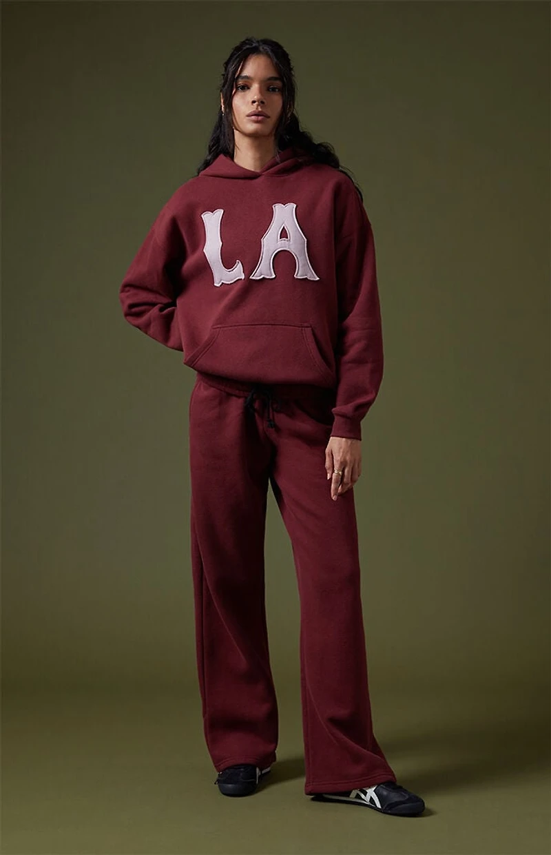 Pacsun Burgundy LA Applique Hoodie