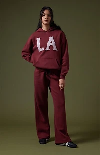 Pacsun Burgundy LA Applique Hoodie