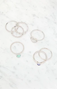 LA Hearts 7 Pack Etched Rings