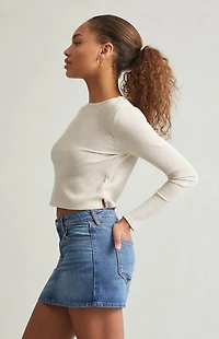 Pacsun Bella Stretch Dark Indigo Mid Rise Denim Mini Skirt