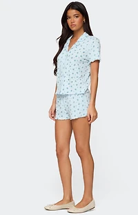 Edikted Camden Floral Pointelle Button Up Shirt