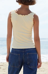 John Galt Yellow Crinkle Malena Top