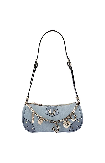 True Religion Horseshoe Chain Denim Shoulder Bag