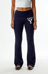 HYPE & VICE Yale Bulldogs Fold-Over Yoga Pants