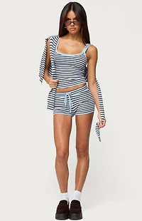 Edikted Lillian Striped Knit Shorts