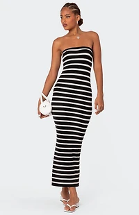 Edikted Knit Back Slitted Maxi Dress