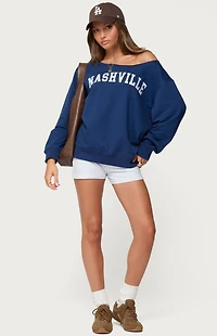 Edikted Nashville Oversized Wide Neck Sweatshirt
