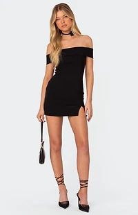 Edikted Effie Fold Over Mini Dress