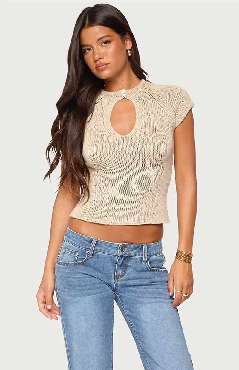 Edikted Ganni Keyhole Cutout Knit Top