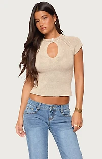 Edikted Ganni Keyhole Cutout Knit Top