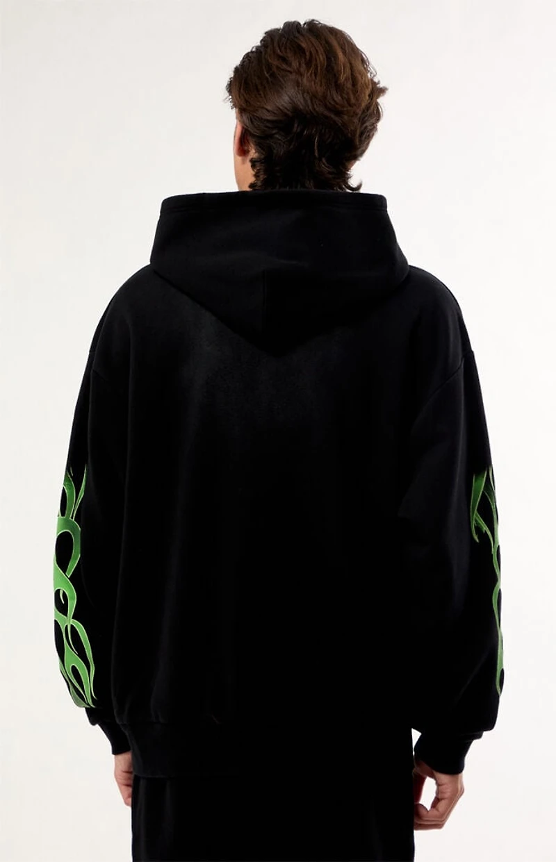 Von Dutch Green Flame Zip Up Hoodie