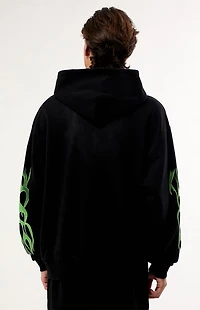 Von Dutch Green Flame Zip Up Hoodie