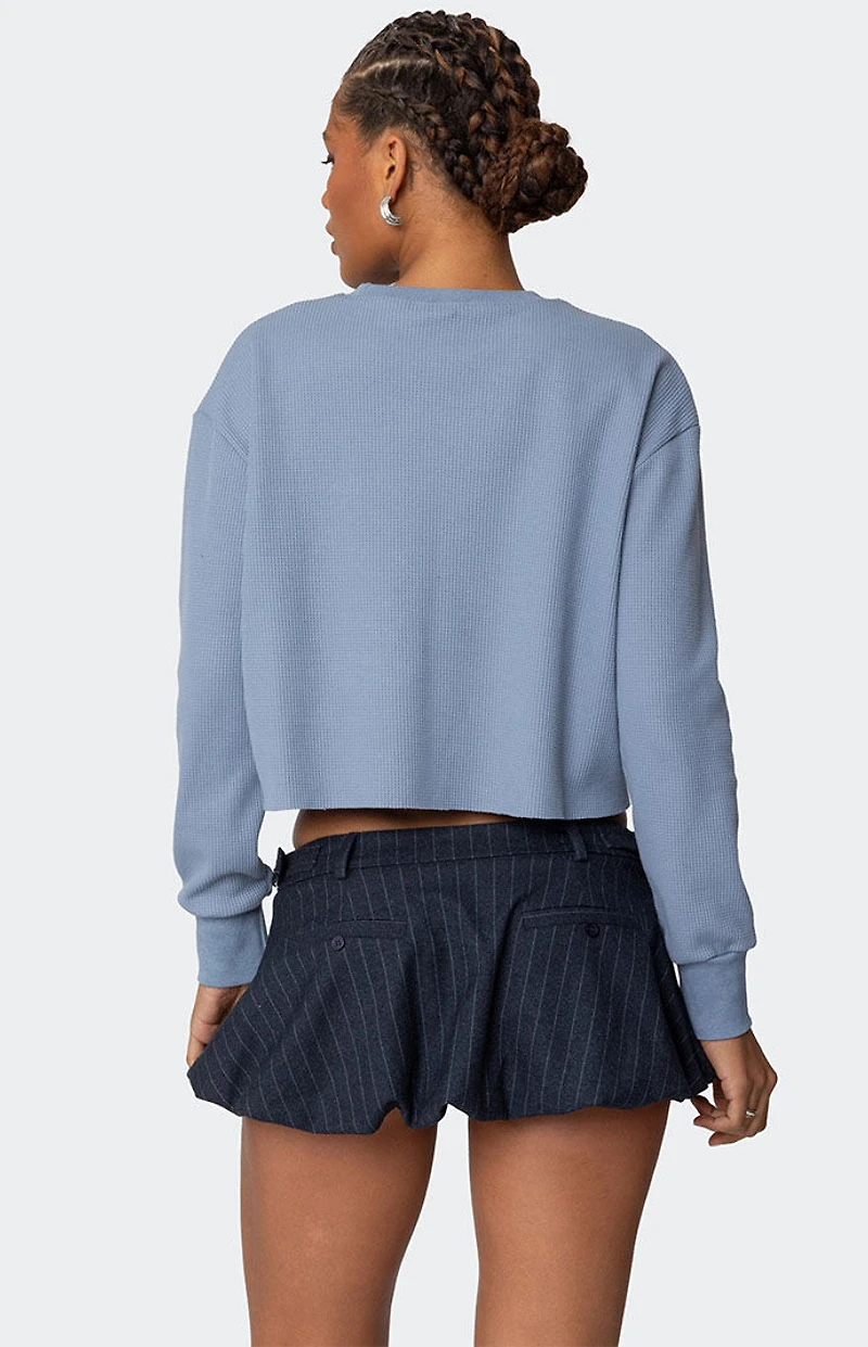 Edikted 88 Waffle Long Sleeve T-Shirt