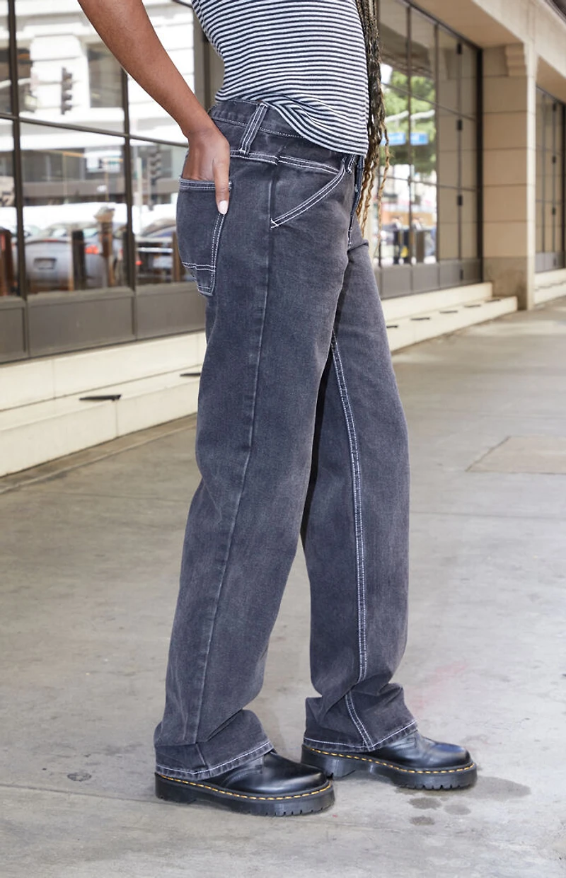 John Galt Black Crispina Low Rise Carpenter Jeans