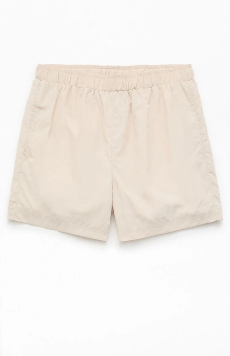Pacsun Oatmeal Baggy 4.5" Swim Trunks