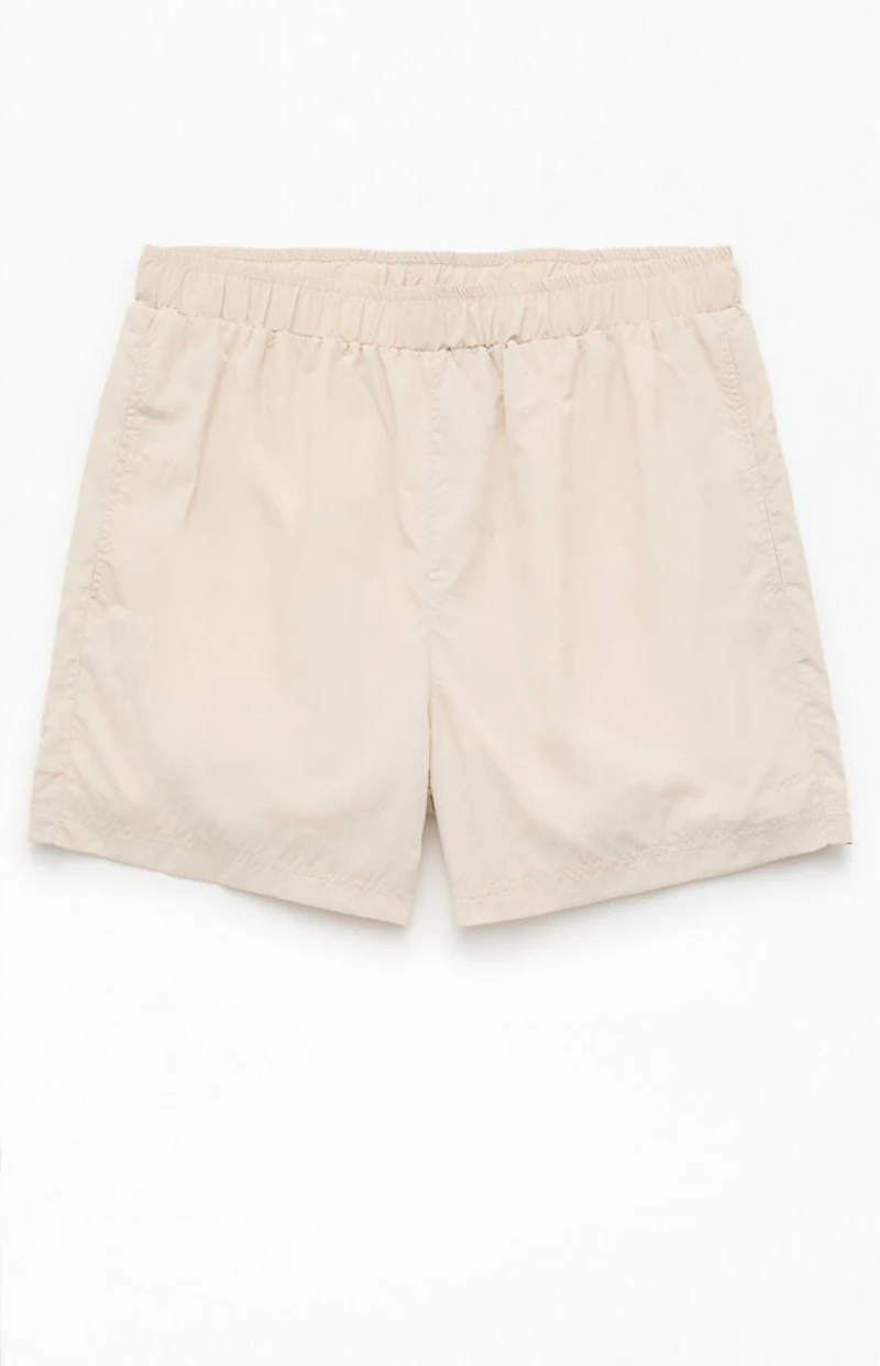 Pacsun Oatmeal Baggy 4.5" Swim Trunks