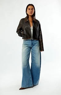 Pacsun Faux Leather Cropped Biker Jacket
