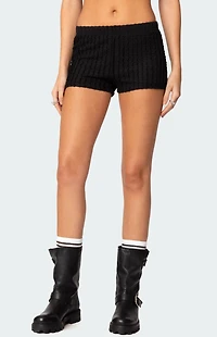 Edikted Phoebe Textured Knit Shorts