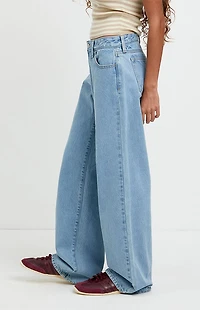 Pacsun Zoe Low Rise Girlfriend Jeans Light Blue Wash