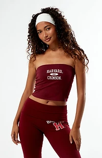 HYPE & VICE Harvard Crimson Embroidered Tube Top