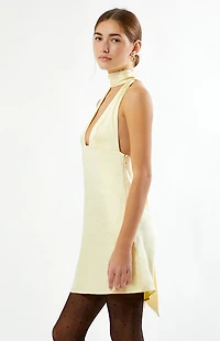 Beverly and Beck Vera Satin Halter Mini Dress