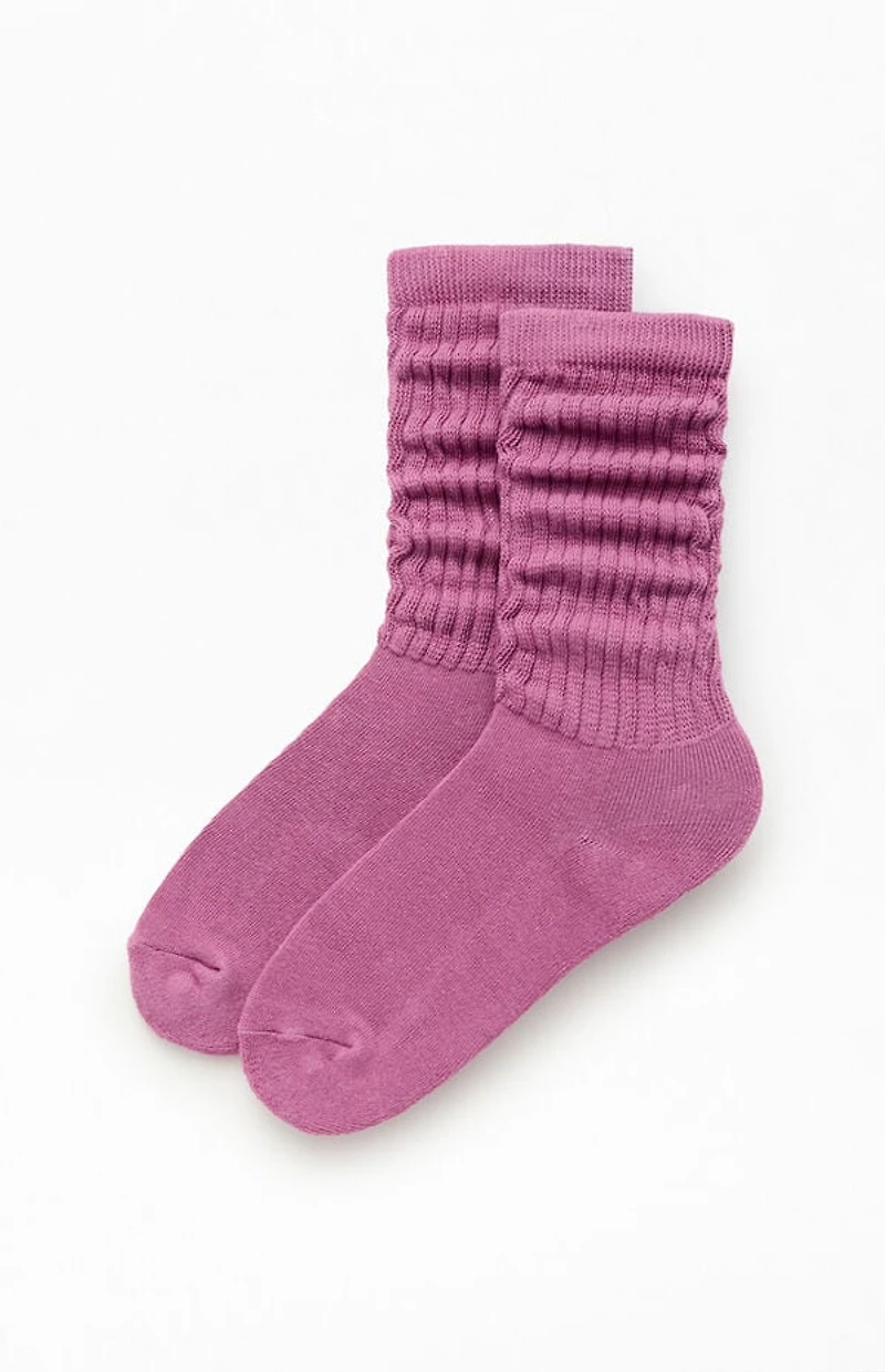 Pacsun Berry Slouchy Crew Socks