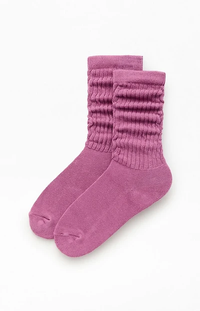 Pacsun Berry Slouchy Crew Socks