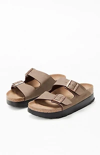 Birkenstock Women's Arizona Vegan Leather Platform Sandals Mocha