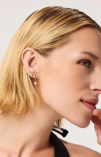 Ana Luisa Frida Pearl Huggie Hoop Earrings