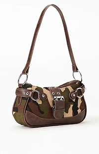 Pacsun Camo Faux Leather Front Buckle Shoulder Bag