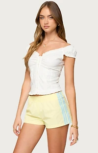 Edikted Arlow Ruffle Button Up Top