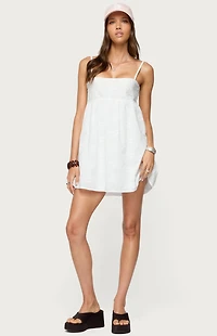 Edikted Winifred Eyelet Babydoll Mini Dress