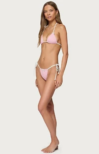 Edikted Leigh Polka Dot Triangle Bikini Top