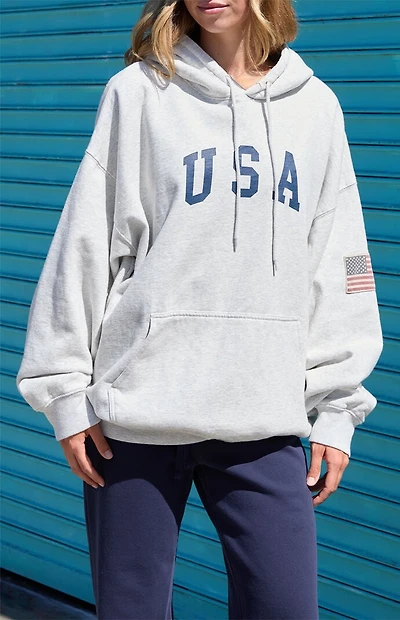 John Galt Silver Christy USA Oversized Hoodie