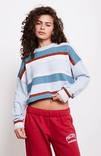 LA Hearts Marissa Striped Cozy Crew Neck Sweater