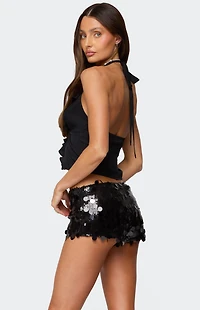 Edikted Ruffle Split Front Chiffon Top