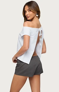 Edikted Off Shoulder Split Open Back Top