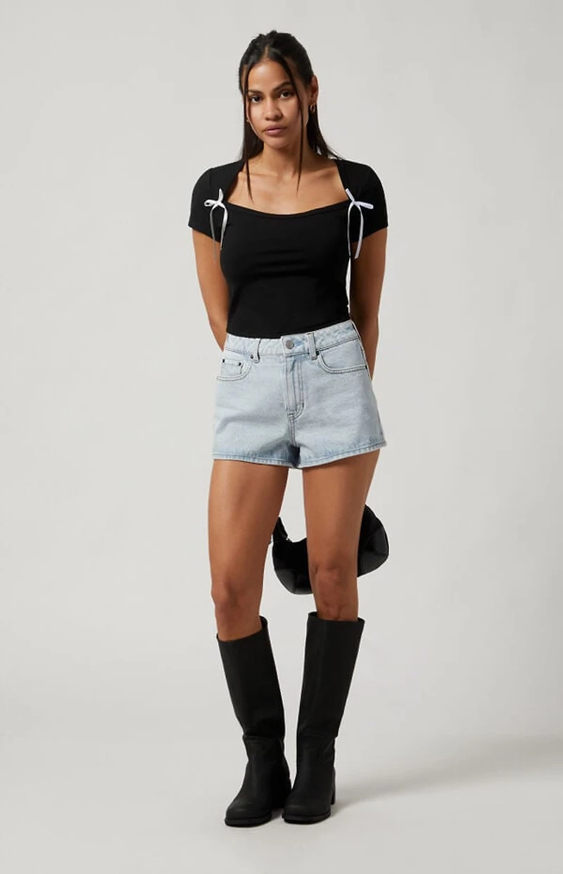Pacsun Light Indigo Denim Mom Shorts