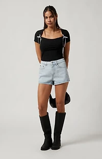 Pacsun Light Indigo Denim Mom Shorts