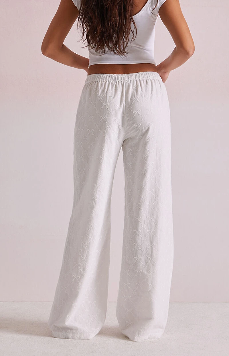 Beverly and Beck Bow Embroidered Lounge Pants