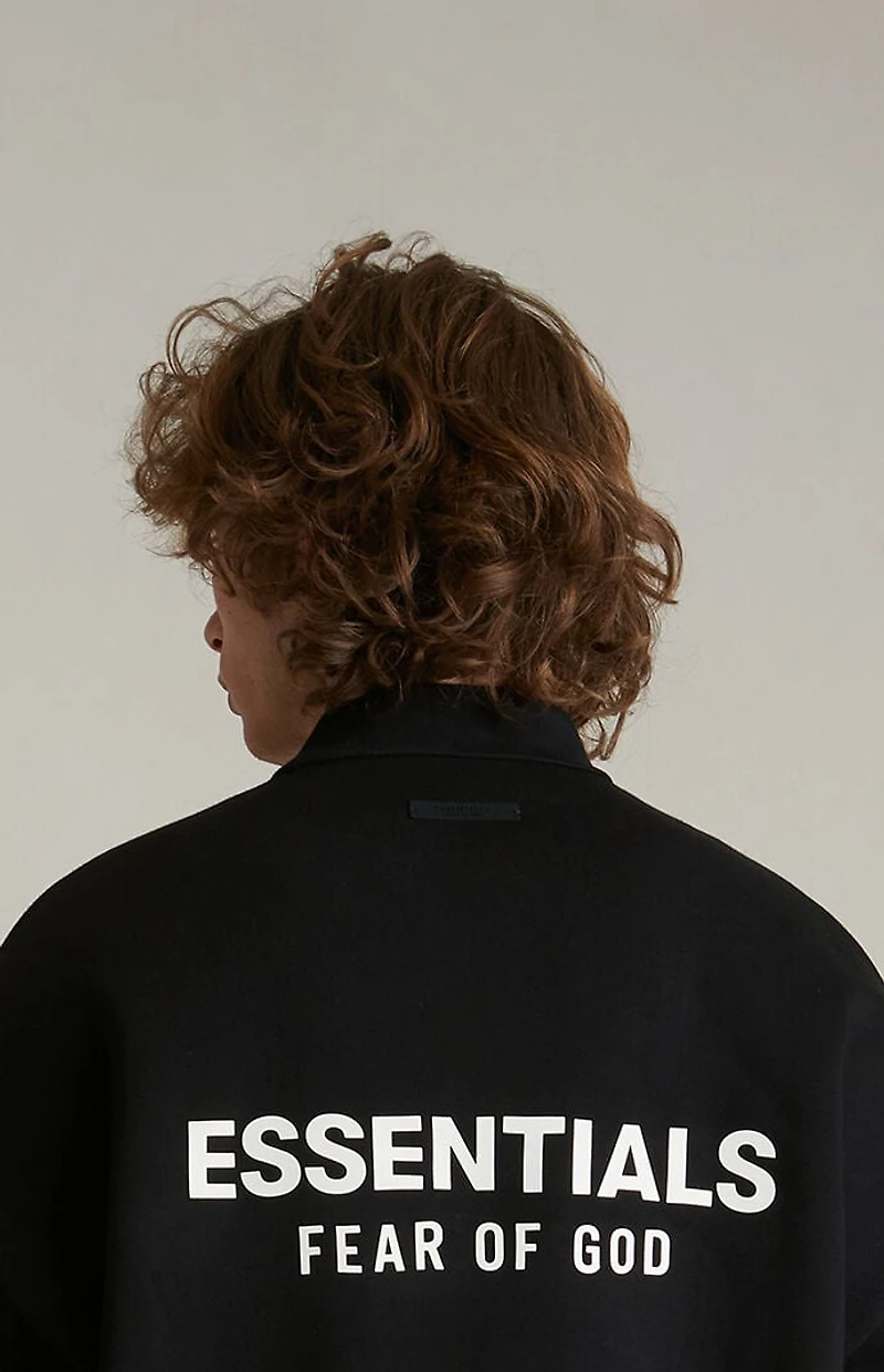 Fear of God ESSENTIALS Black Fleece Polo Sweatshirt