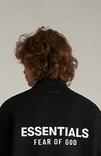 Fear of God ESSENTIALS Black Fleece Polo Sweatshirt