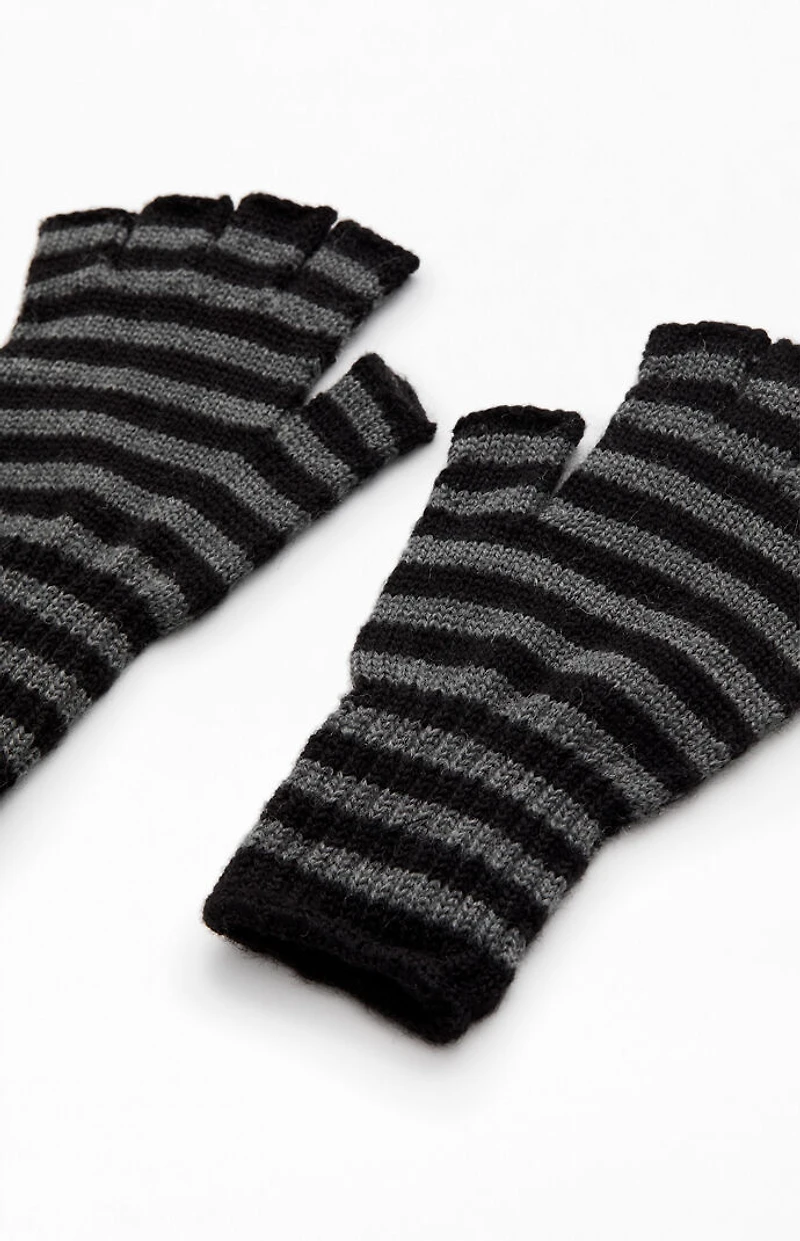John Galt Striped Fingerless Gloves