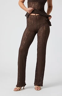 Beverly and Beck Sheer Lace Flare Pants